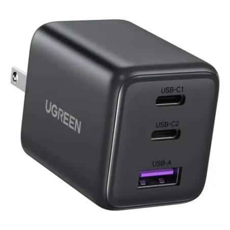 Ugreen 30w Gan Cargador 3 Puertos 2usb-c 1usb-a Carga Rapida