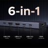 UGREEN Adaptador multipuerto USB C 6 en 1 Revodok 4K HDMI 60hz, para MacBook Pro/Air, iPad Pro, iMac, iPhone 16 Pro/Pro Max, XPS