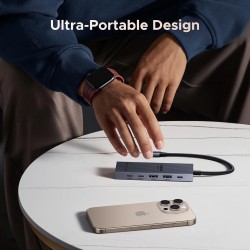UGREEN Adaptador multipuerto USB C 6 en 1 Revodok 4K HDMI 60hz, para MacBook Pro/Air, iPad Pro, iMac, iPhone 16 Pro/Pro Max, XPS