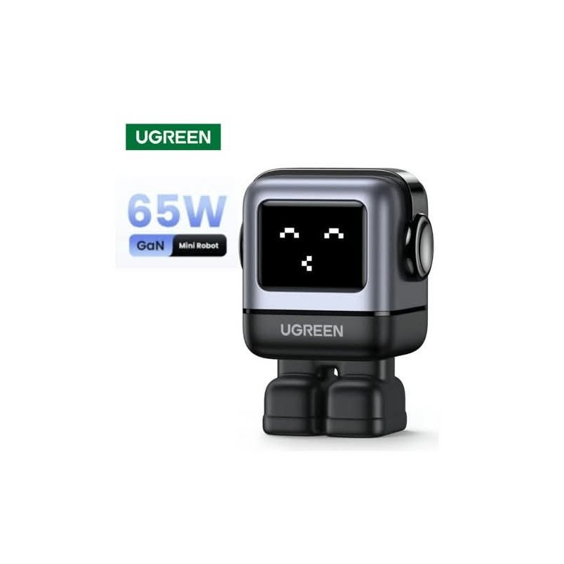 Cargador Ugreen Robot Gan 65w Negro