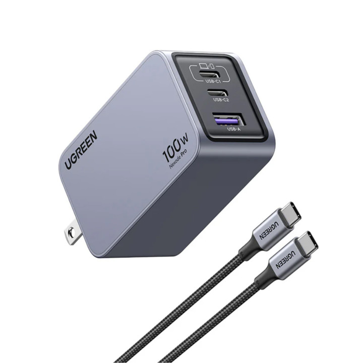 Cargador Ugreen 100w Nexode Pro Gan X757 3 puertos USB-C y USB-A