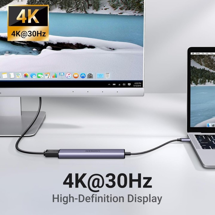 UGREEN Adaptador multipuerto USB C 5 en 1 Revodok 105 4K HDMI, para MacBook Pro/Air, iPad Pro, iMac, iPhone 16 Pro/Pro Max, XPS