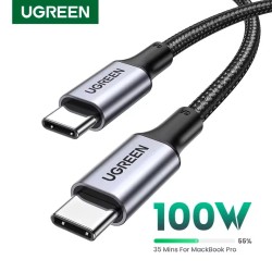 UGREEN-Cable USB tipo C de carga rápida, cargador de 100W para Apple iPhone15, Samsung, Xiaomi, Notebook, Android 5A