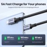 UGREEN-Cable USB tipo C de carga rápida, cargador de 100W para Apple iPhone15, Samsung, Xiaomi, Notebook, Android 5A