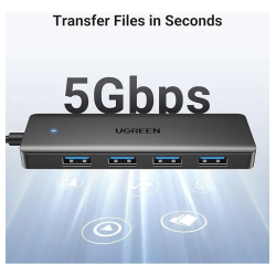 Ugreen Hub Usb-a 3.0 4 Puertos Color Negro