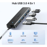 Ugreen Hub Usb-a 3.0 4 Puertos Color Negro