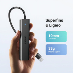 Ugreen Hub Usb-a 3.0 4 Puertos Color Negro